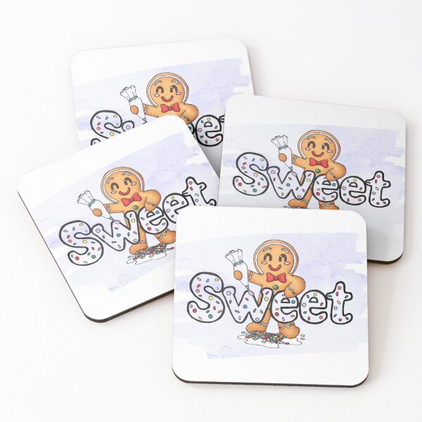 Item preview, Zenzi "SWEET" - Gingerbread Man Decorating the Word - Cozy Christmas Food Art designed and sold by LP Slow Art.