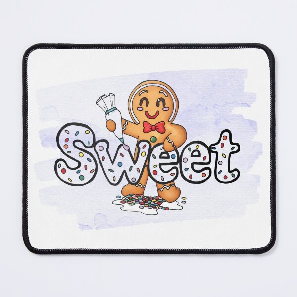 Item preview, Zenzi "SWEET" - Gingerbread Man Decorating the Word - Cozy Christmas Food Art designed and sold by LP Slow Art.