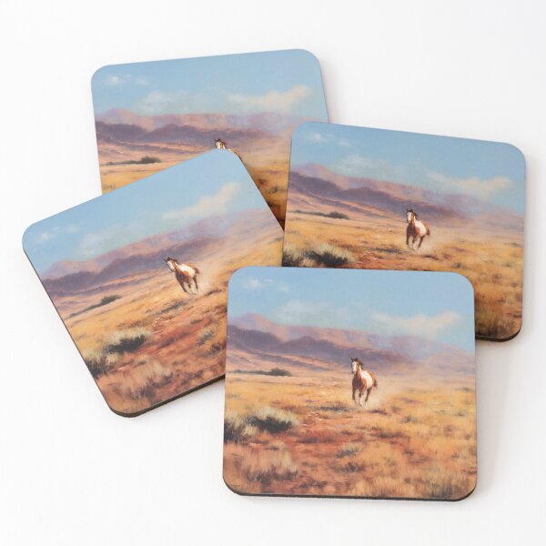 Item preview, A lone Appaloosa horse cantering across a desert landscape Horses in Motion designed and sold by CDC40.