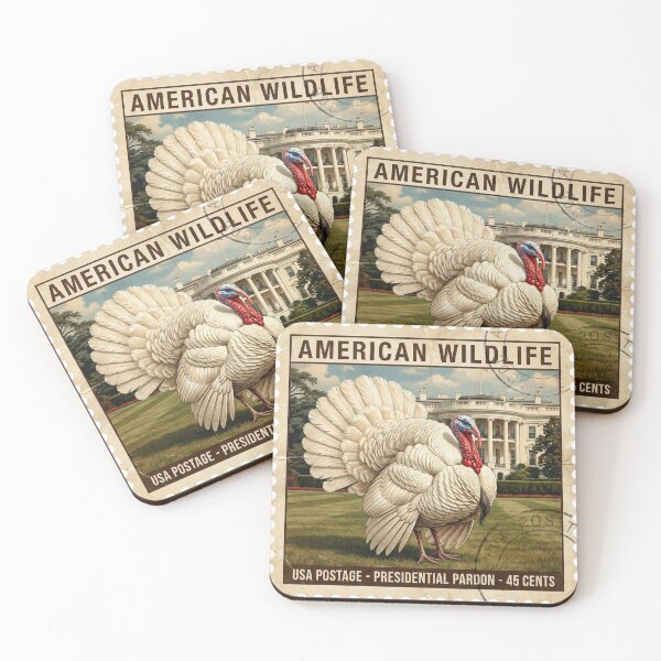 Item preview, Vintage White Turkey Presidential Pardon Stamp Art designed and sold by EverBranz-stor.