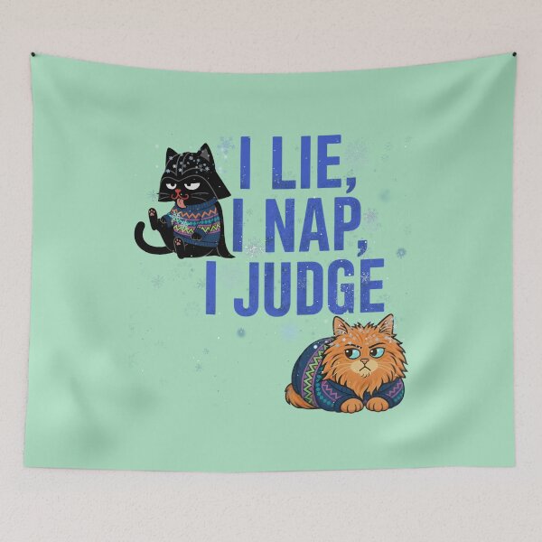 Item preview, I Lie, I Nap, I Judge — Catastrocat Winter Duo (80s Edition) designed and sold by catastrocat.