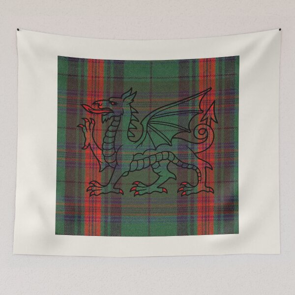 Item preview, Owen Welsh Tartan – The Noble Lineage & y Ddraig Goch - the red dragon v2 designed and sold by WheelieGdArt.