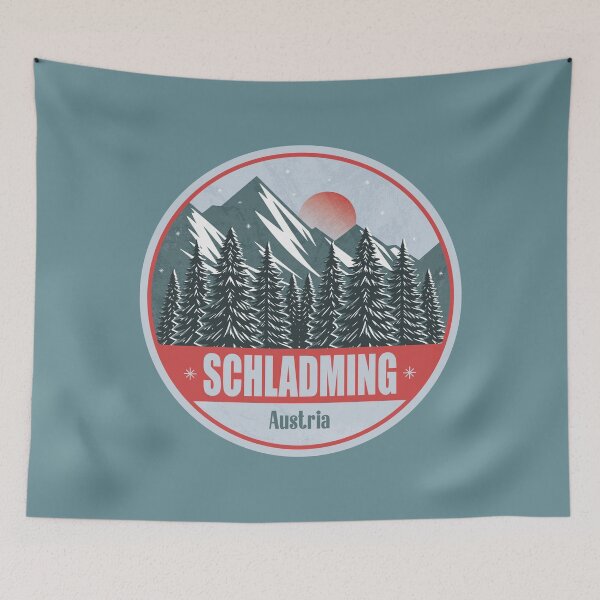 Item preview, Schladming Austria – Snowy Mountain Winter Badge designed and sold by CynthiaGraphics.