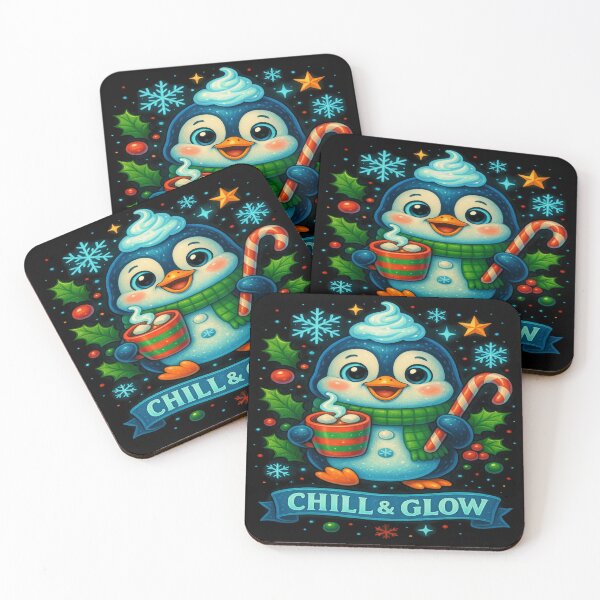 Item preview, Chill & Glow Penguin – Cute Christmas Holiday Art designed and sold by alizo74.