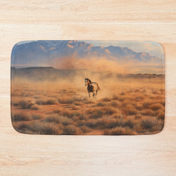 Item preview, A lone Appaloosa horse cantering across a desert landscape Horses in Motion designed and sold by CDC40.