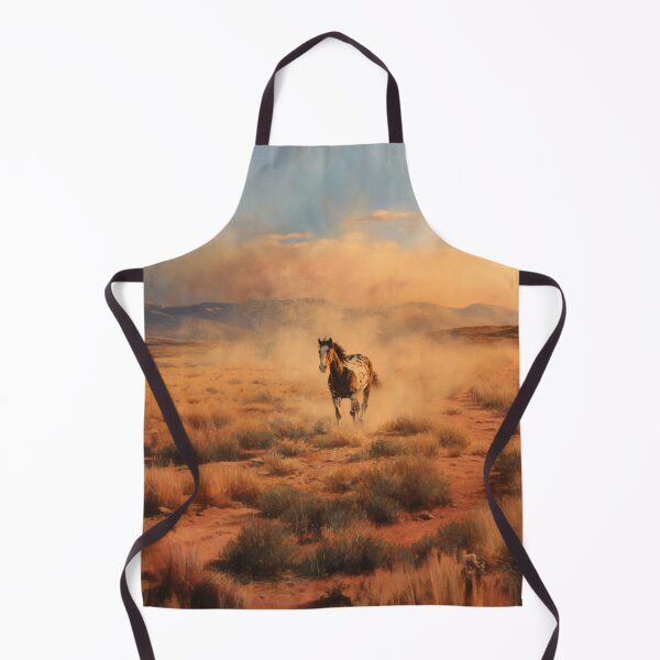 Item preview, A lone Appaloosa horse cantering across a desert landscape Horses in Motion designed and sold by CDC40.