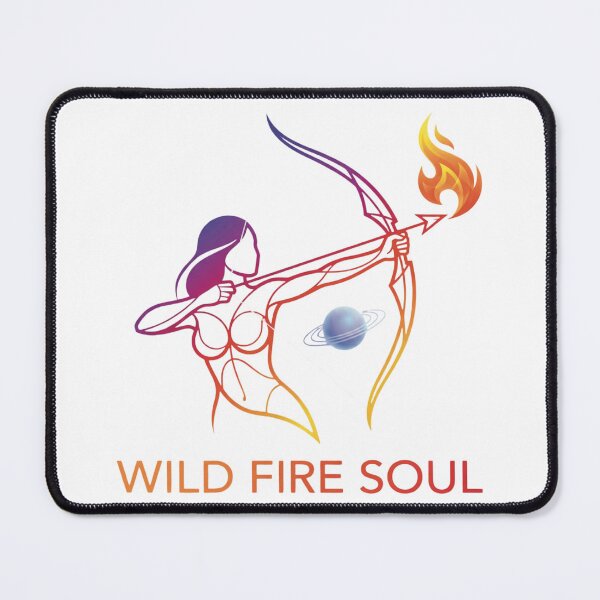 Item preview, Wild Fire Soul Sagittarius Archer | Cosmic Neon Fire Zodiac Outline Art designed and sold by VandalMuse.