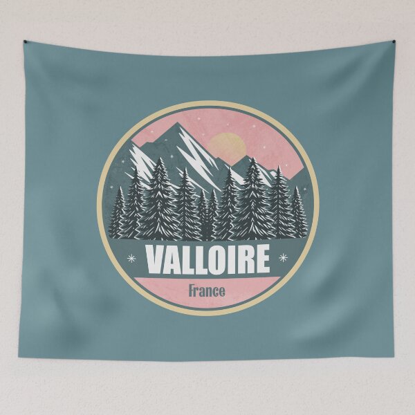 Item preview, Valloire France – Snowy Mountain Winter Badge designed and sold by CynthiaGraphics.