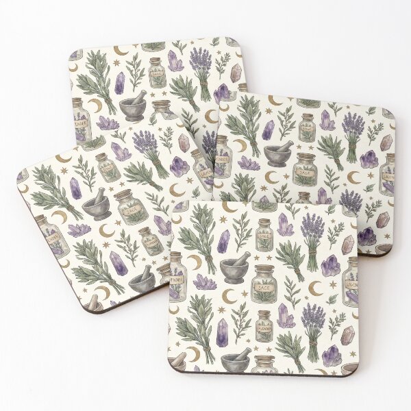Item preview, Mystical Herbalist & Crystal Seamless Pattern | Botanical Witch Aesthetic designed and sold by StickyGuys.