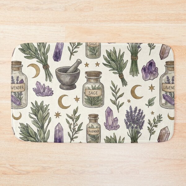 Item preview, Mystical Herbalist & Crystal Seamless Pattern | Botanical Witch Aesthetic designed and sold by StickyGuys.