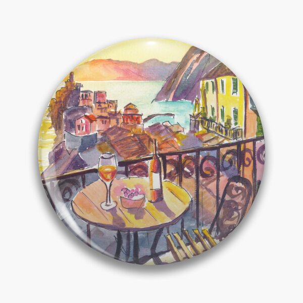 Item preview, Romantic Vernazza Balcony Sunset Above 5 Terre City and Sea designed and sold by artshop77.
