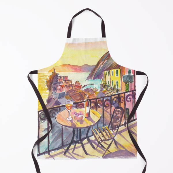 Item preview, Romantic Vernazza Balcony Sunset Above 5 Terre City and Sea designed and sold by artshop77.