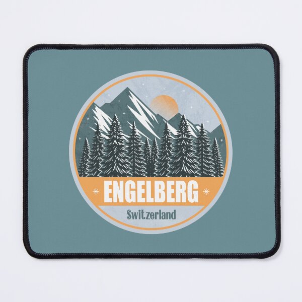 Item preview, Engelberg Switzerland – Snowy Mountain Winter Badge designed and sold by CynthiaGraphics.
