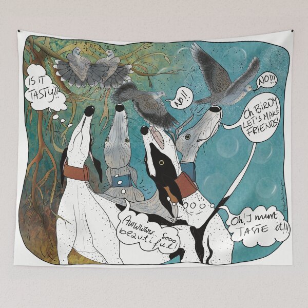 Item preview, 2 turtle doves and the greyhounds designed and sold by greytcollective.