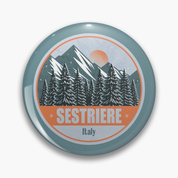 Item preview, Sestriere Italy – Snowy Mountain Winter Badge designed and sold by CynthiaGraphics.