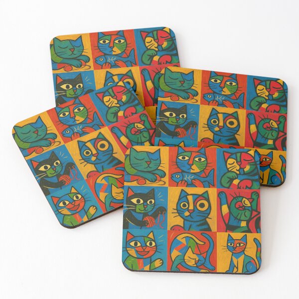 Item preview, Cubist Cat Expressions Grid designed and sold by Nope Cats.