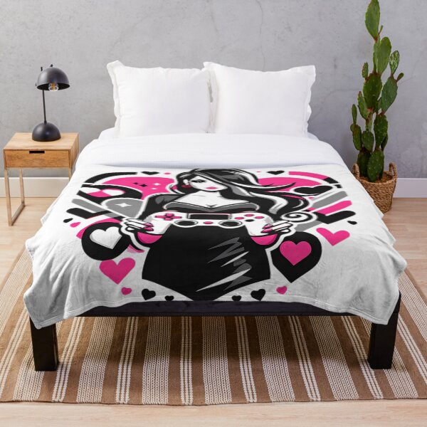 Aperçu de l'œuvre Manette élégante rose et noire pour gameuse créée et vendue par DrawDrip.
