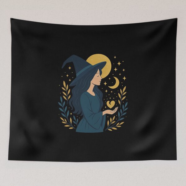 Item preview, Moon Witch – Mystical Celestial Illustration designed and sold by jolille.