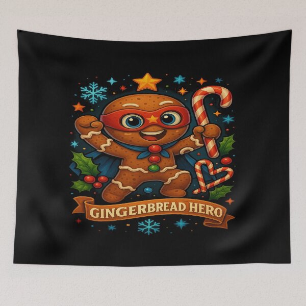 Item preview, Gingerbread Hero – Cute Christmas Cartoon Design designed and sold by alizo74.
