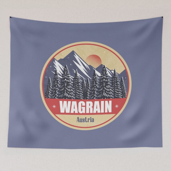 Item preview, Wagrain Austria – Snowy Mountain Winter Badge designed and sold by CynthiaGraphics.