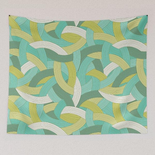Item preview, Plot Twist-Bright Cream Olive Muted Teal designed and sold by Fabricatemyart.
