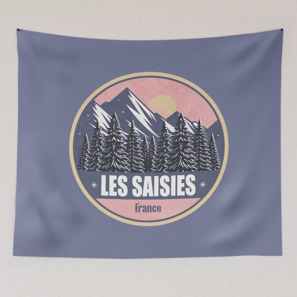 Item preview, Les Saisies France – Snowy Mountain Winter Badge designed and sold by CynthiaGraphics.