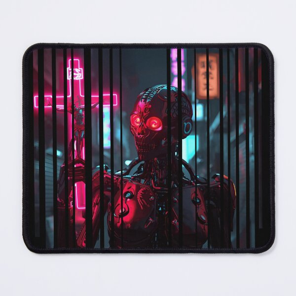Item preview, Cyborg holding neon crucifix 1 designed and sold by Neon G.