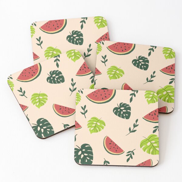 Item preview, Watermelon and Monstera Summer Pattern designed and sold by monliproject.