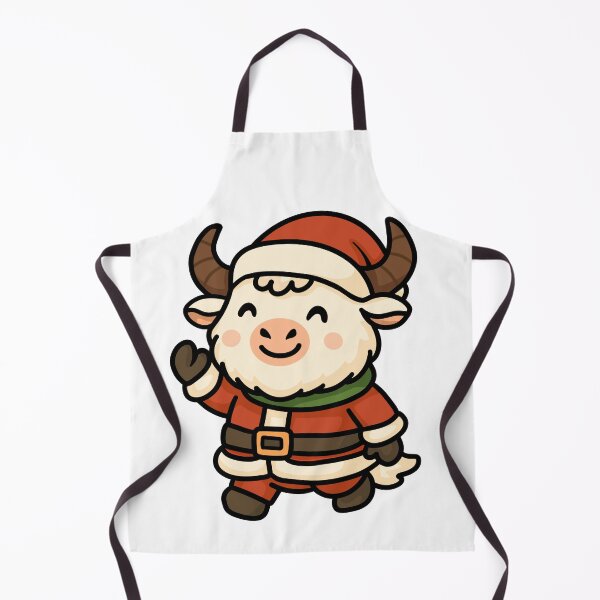 Item preview, Cute Yak Santa Waving – Kawaii Christmas Yak Character Illustration for Stickers, Kids Gifts & Holiday Decor designed and sold by CosmoPixelArts.