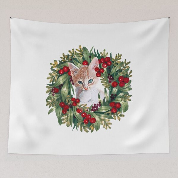 Item preview, Christmas Kitten Wreath designed and sold by bellaszcz.