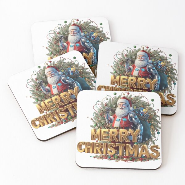 Item preview, Cybernetic Santa Merry Christmas Greeting designed and sold by newvisionart191.