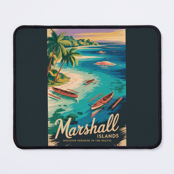 Item preview, Marshall Islands Coast Illustration Travel Art Vintage designed and sold by KrisSidDesigns.