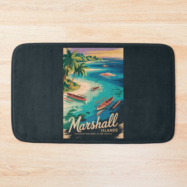 Item preview, Marshall Islands Coast Illustration Travel Art Vintage designed and sold by KrisSidDesigns.