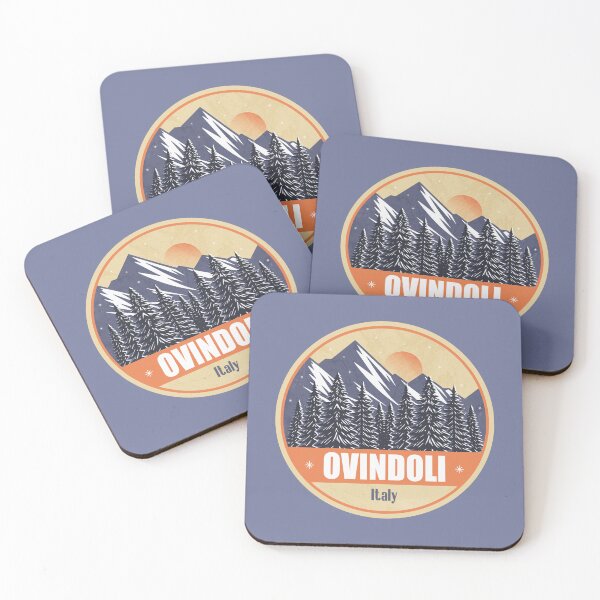 Item preview, Ovindoli Italy – Snowy Mountain Winter Badge designed and sold by CynthiaGraphics.
