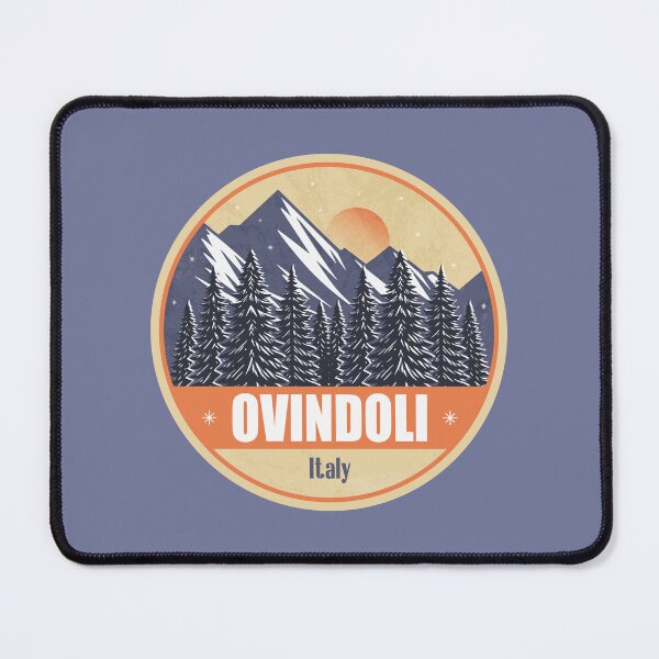 Item preview, Ovindoli Italy – Snowy Mountain Winter Badge designed and sold by CynthiaGraphics.