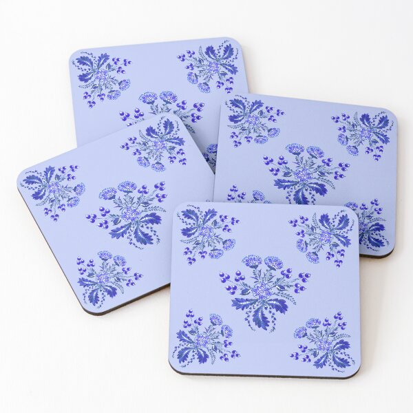 Item preview, Blue flowers and berries, Ukraine art, Petrykivka style, author's drawing, winter art designed and sold by Sunflower-7.