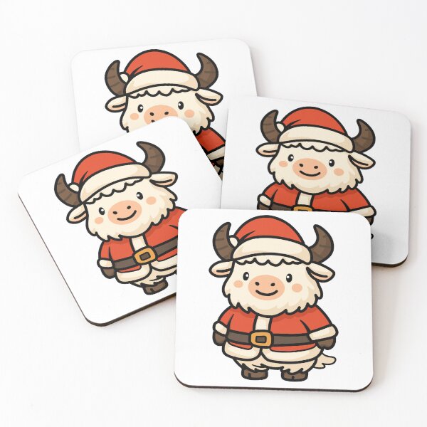 Item preview, Cute Standing Yak Santa – Kawaii Christmas Yak Illustration for Stickers, Holiday Cards, Kids Apparel & Festive Gifts designed and sold by CosmoPixelArts.