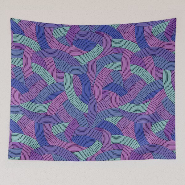 Item preview, Plot Twist-Dull Monochrome Indigo Muted Aqua designed and sold by Fabricatemyart.