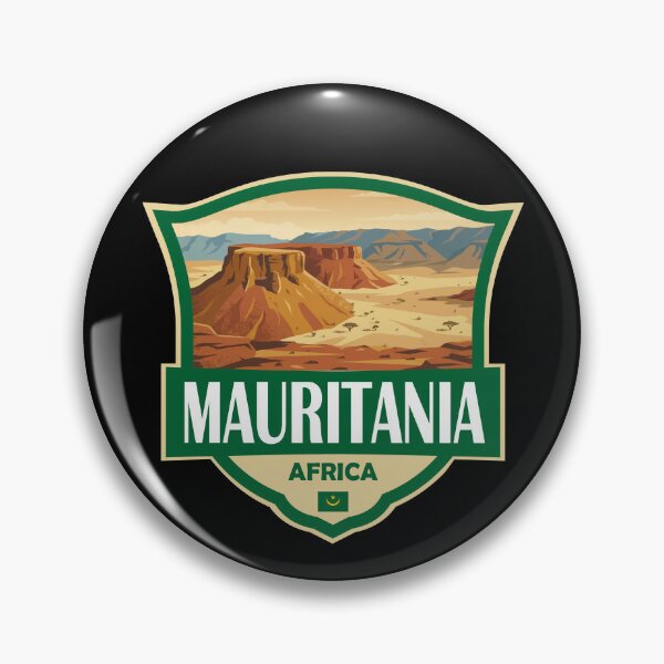 Item preview, Mauritania Illustration Retro Badge designed and sold by KrisSidDesigns.