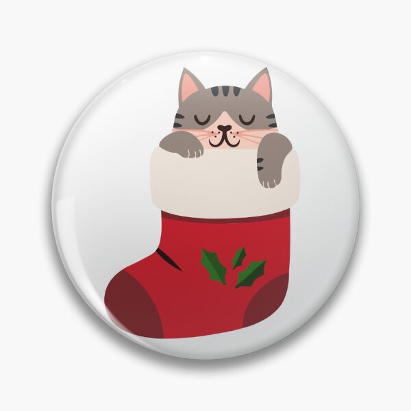 Item preview, Tabby Kitten Peeking Out From Red Christmas Stocking designed and sold by natalielaf.