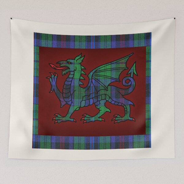 Item preview, Philips Welsh Tartan – The Noble Spirit of Cymru & y Ddraig Goch - the red dragon designed and sold by WheelieGdArt.