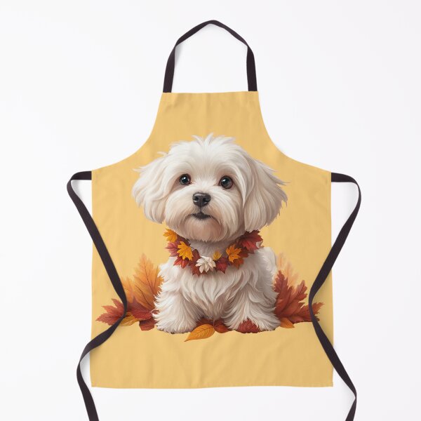 Item preview, Adorable Maltese Puppy with Autumn Leaf Collar designed and sold by skibreck.