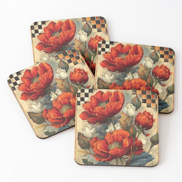 Item preview, “Crimson Reverie in a Checkered Frame” designed and sold by bloorose.