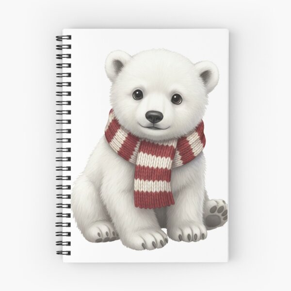 Item preview, Photorealistic Polar Bear Cub Sticker | Cute Winter Animal in Knit Scarf designed and sold by Thaliandra.