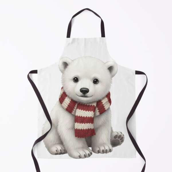 Item preview, Photorealistic Polar Bear Cub Sticker | Cute Winter Animal in Knit Scarf designed and sold by Thaliandra.