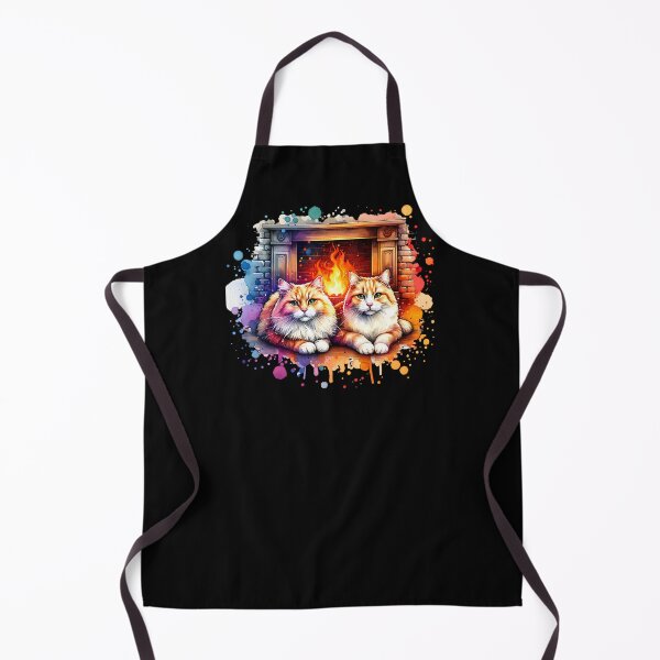 Item preview, Beautiful cats sitting in front of a fireplace designed and sold by ReneMM.