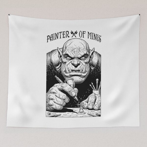 Item preview, Fantasy Miniature Painter Of Minis Funny Orc Airbrush RPG designed and sold by GrandeDuc.