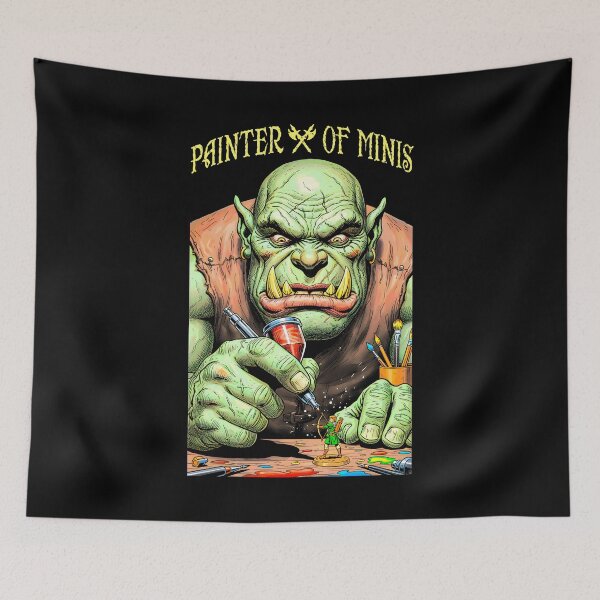 Item preview, Fantasy Miniature Painter Of Minis Funny Orc Airbrush RPG designed and sold by GrandeDuc.