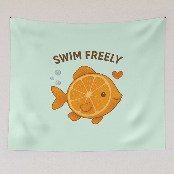Aperçu de l'œuvre Poisson orange – Nagez librement créée et vendue par DesignShopAD.