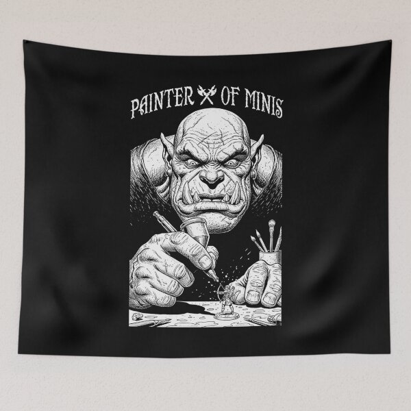 Item preview, Fantasy Miniature Painter Of Minis Funny Orc Airbrush RPG designed and sold by GrandeDuc.